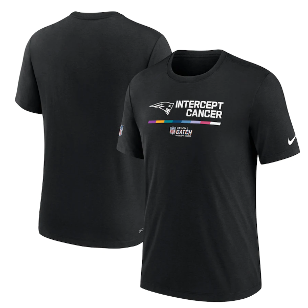 Men's New England Patriots 2022 Black Crucial Catch Performance T-Shirt Men's New England Patriots 2022 Black Crucial Catch Performance T-Shirt